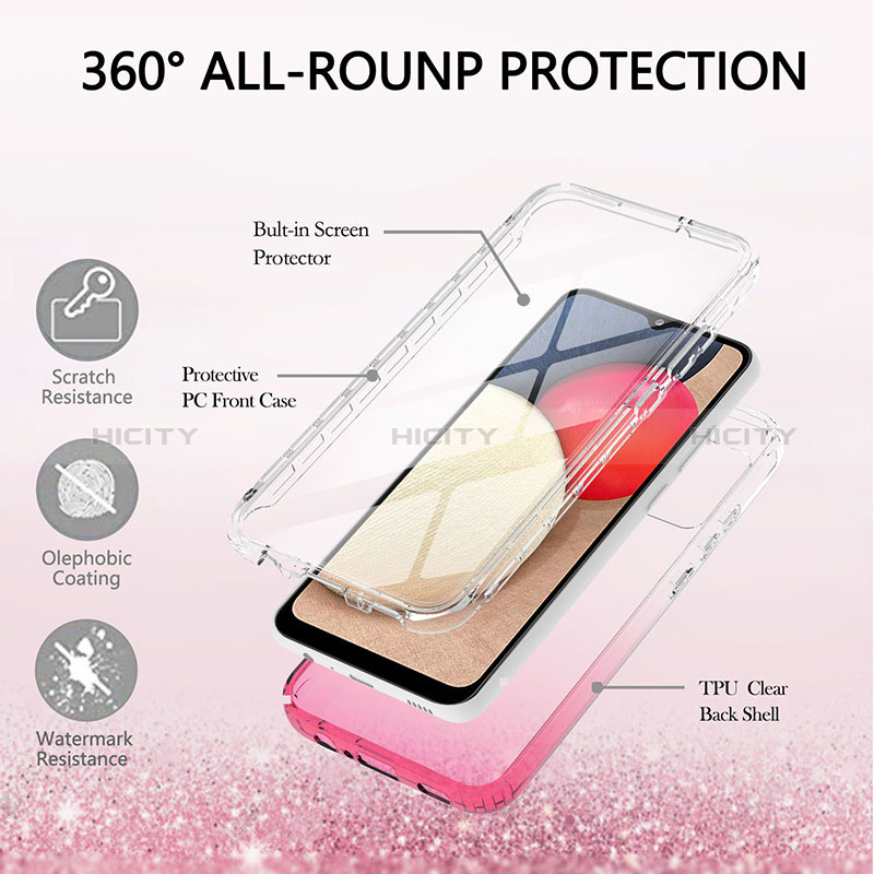 Ultra-thin Transparent Gel Gradient Soft Matte Finish Front and Back Case 360 Degrees Cover ZJ1 for Samsung Galaxy A03s