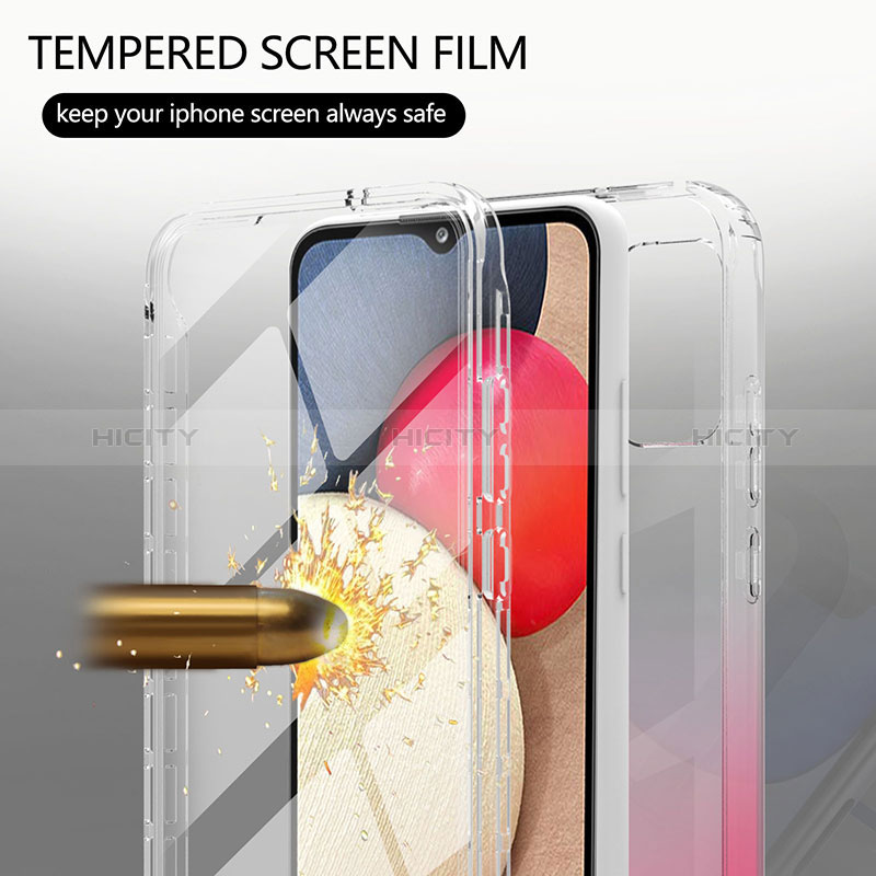 Ultra-thin Transparent Gel Gradient Soft Matte Finish Front and Back Case 360 Degrees Cover ZJ1 for Samsung Galaxy A03s