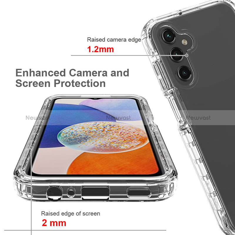 Ultra-thin Transparent Gel Gradient Soft Matte Finish Front and Back Case 360 Degrees Cover ZJ1 for Samsung Galaxy A14 4G