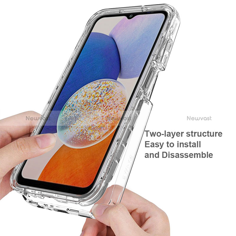 Ultra-thin Transparent Gel Gradient Soft Matte Finish Front and Back Case 360 Degrees Cover ZJ1 for Samsung Galaxy A14 4G