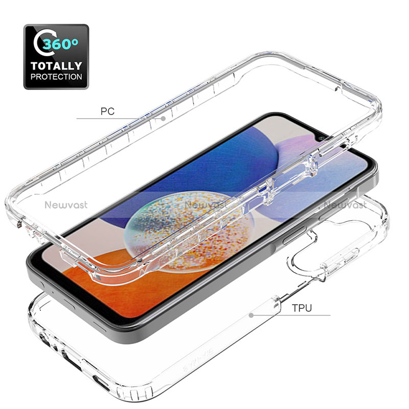 Ultra-thin Transparent Gel Gradient Soft Matte Finish Front and Back Case 360 Degrees Cover ZJ1 for Samsung Galaxy A14 4G