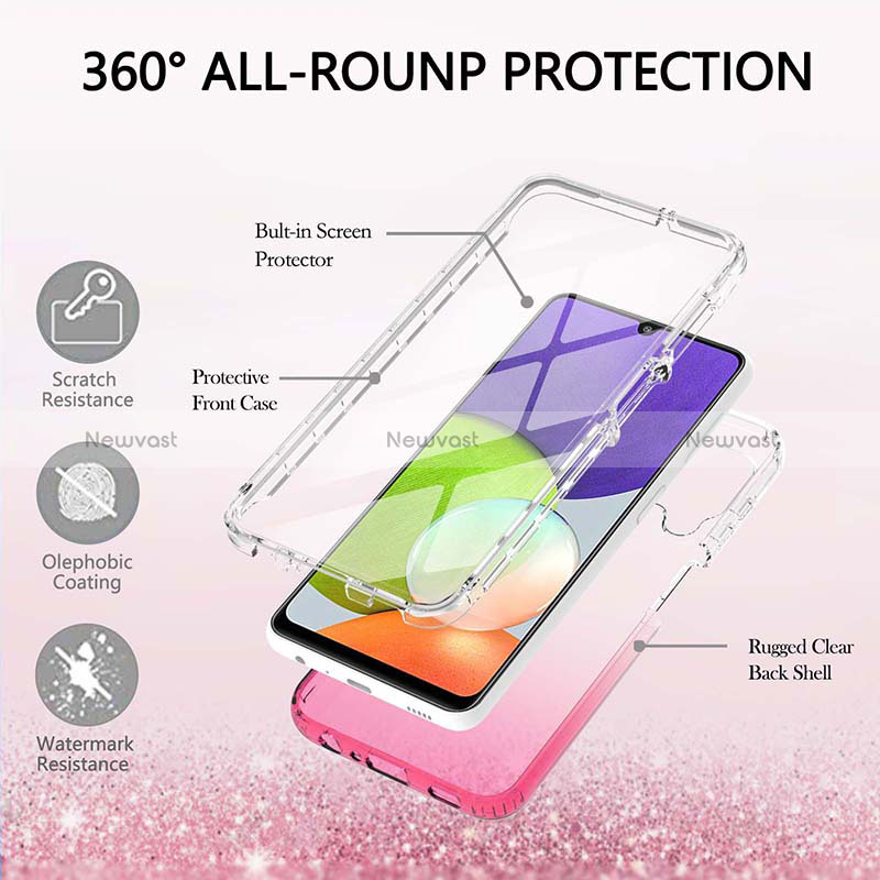 Ultra-thin Transparent Gel Gradient Soft Matte Finish Front and Back Case 360 Degrees Cover ZJ1 for Samsung Galaxy A22 4G