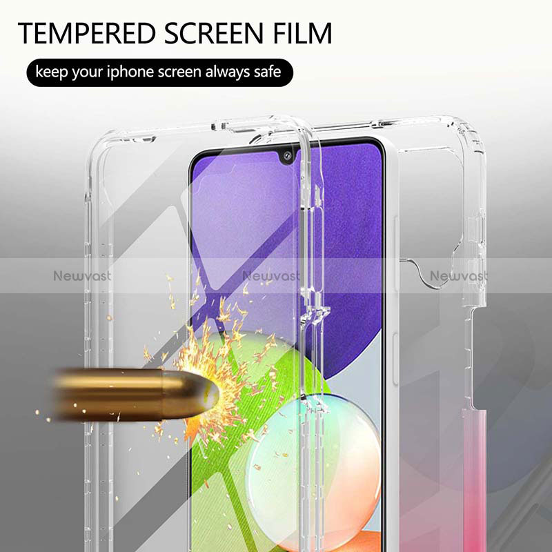 Ultra-thin Transparent Gel Gradient Soft Matte Finish Front and Back Case 360 Degrees Cover ZJ1 for Samsung Galaxy A22 4G