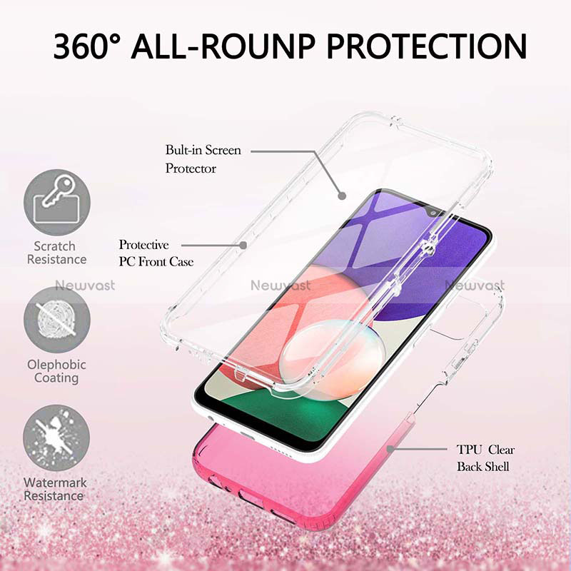 Ultra-thin Transparent Gel Gradient Soft Matte Finish Front and Back Case 360 Degrees Cover ZJ1 for Samsung Galaxy A22 5G