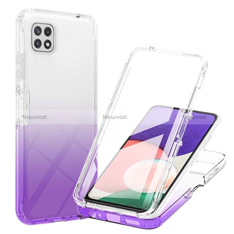 Ultra-thin Transparent Gel Gradient Soft Matte Finish Front and Back Case 360 Degrees Cover ZJ1 for Samsung Galaxy A22 5G