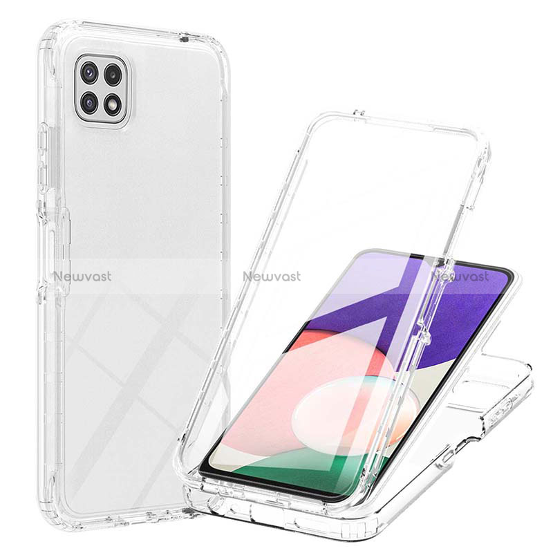 Ultra-thin Transparent Gel Gradient Soft Matte Finish Front and Back Case 360 Degrees Cover ZJ1 for Samsung Galaxy A22 5G