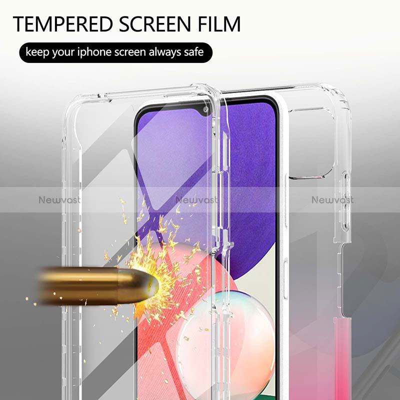 Ultra-thin Transparent Gel Gradient Soft Matte Finish Front and Back Case 360 Degrees Cover ZJ1 for Samsung Galaxy A22 5G