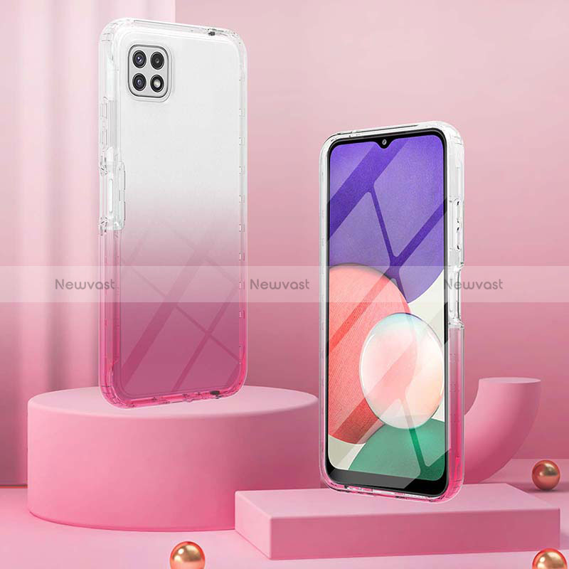 Ultra-thin Transparent Gel Gradient Soft Matte Finish Front and Back Case 360 Degrees Cover ZJ1 for Samsung Galaxy A22s 5G