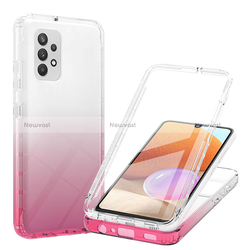 Ultra-thin Transparent Gel Gradient Soft Matte Finish Front and Back Case 360 Degrees Cover ZJ1 for Samsung Galaxy A32 4G