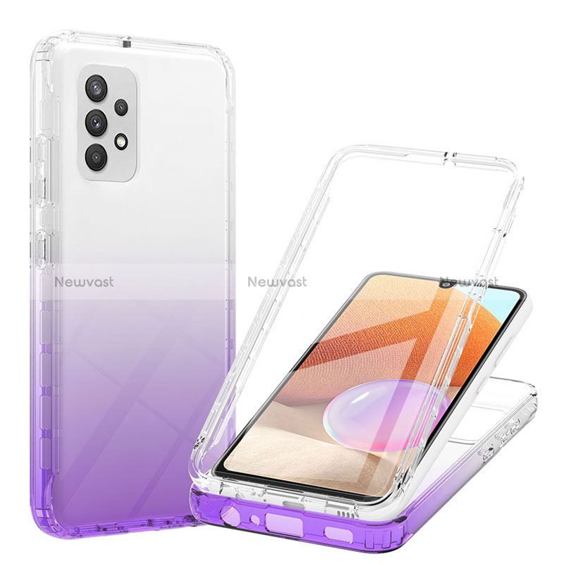 Ultra-thin Transparent Gel Gradient Soft Matte Finish Front and Back Case 360 Degrees Cover ZJ1 for Samsung Galaxy A32 4G