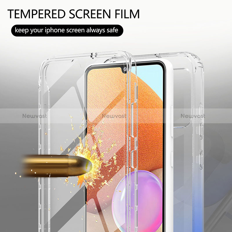 Ultra-thin Transparent Gel Gradient Soft Matte Finish Front and Back Case 360 Degrees Cover ZJ1 for Samsung Galaxy A32 5G