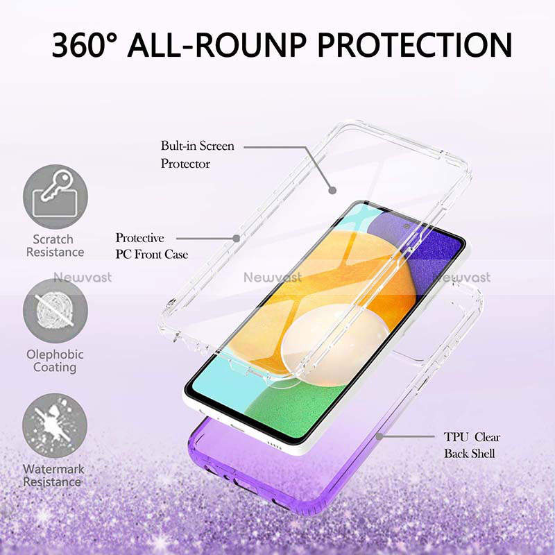 Ultra-thin Transparent Gel Gradient Soft Matte Finish Front and Back Case 360 Degrees Cover ZJ1 for Samsung Galaxy A52 4G