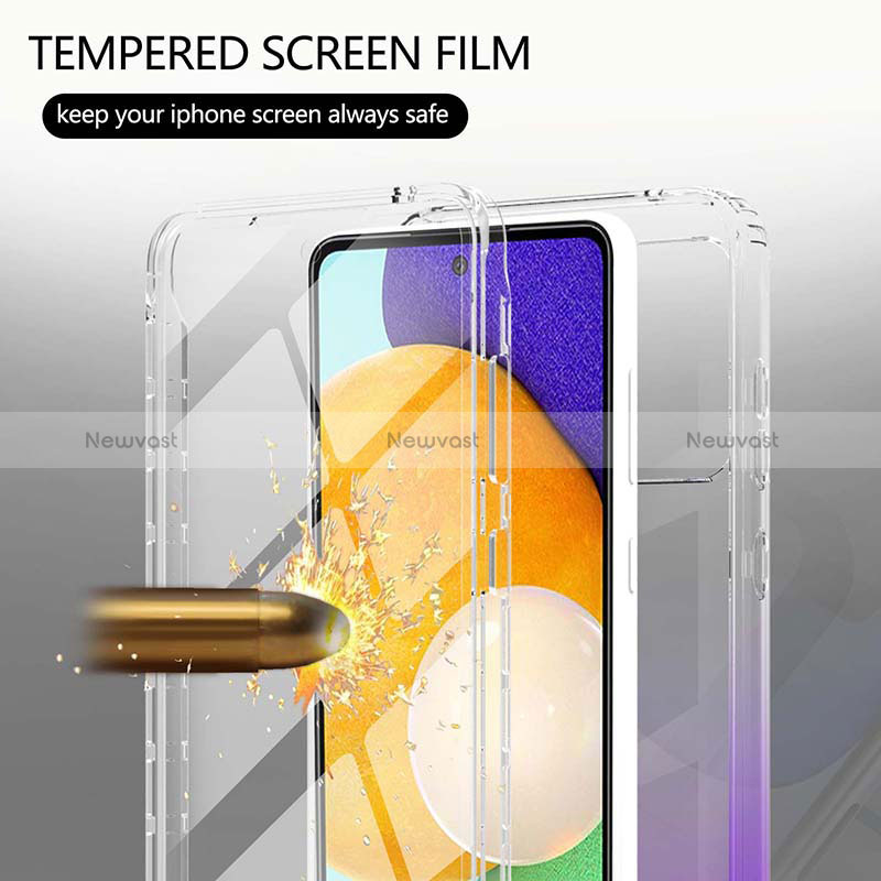 Ultra-thin Transparent Gel Gradient Soft Matte Finish Front and Back Case 360 Degrees Cover ZJ1 for Samsung Galaxy A52 4G