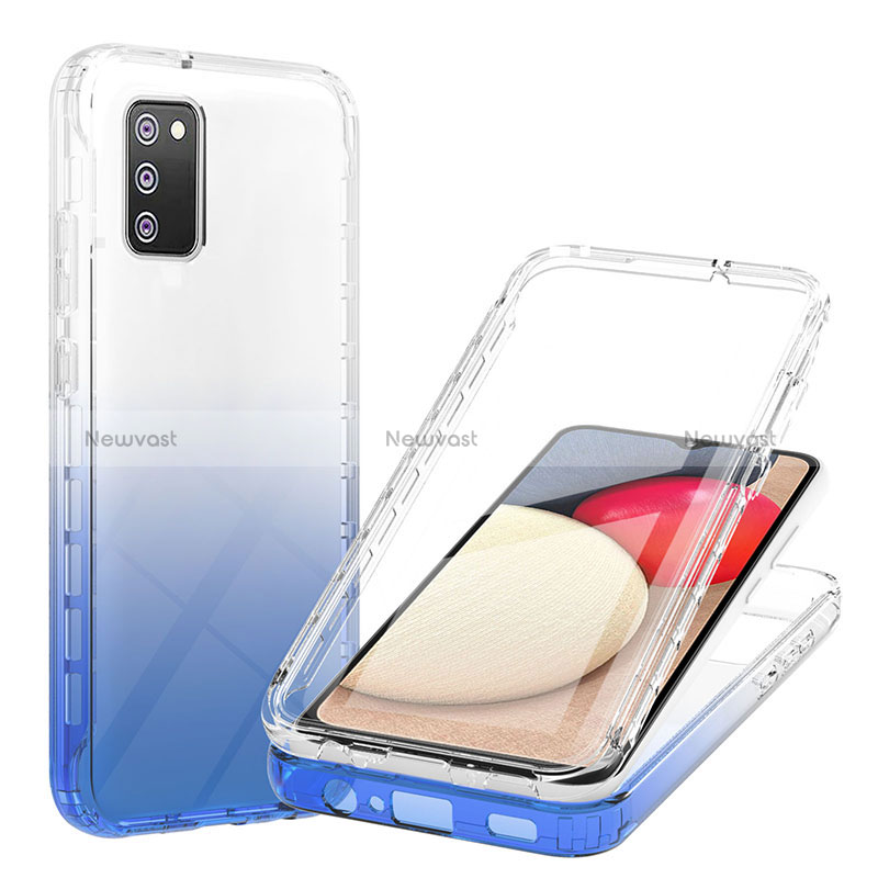 Ultra-thin Transparent Gel Gradient Soft Matte Finish Front and Back Case 360 Degrees Cover ZJ1 for Samsung Galaxy M02s