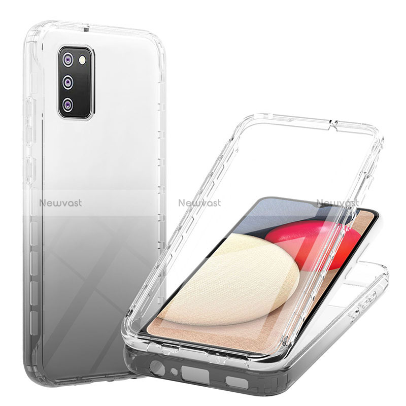 Ultra-thin Transparent Gel Gradient Soft Matte Finish Front and Back Case 360 Degrees Cover ZJ1 for Samsung Galaxy M02s