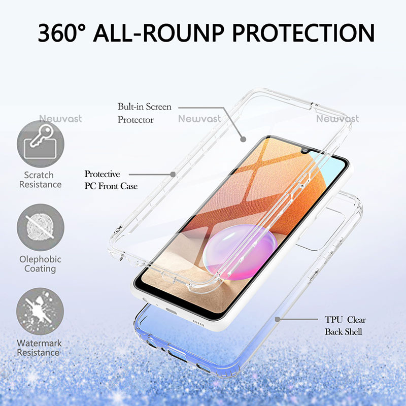 Ultra-thin Transparent Gel Gradient Soft Matte Finish Front and Back Case 360 Degrees Cover ZJ1 for Samsung Galaxy M32 5G