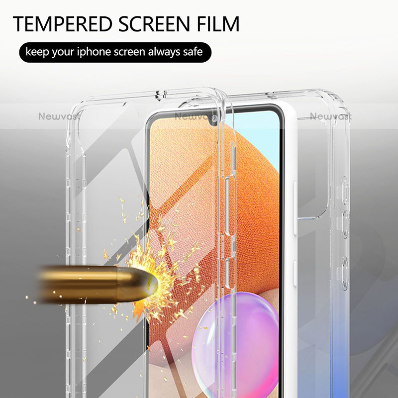 Ultra-thin Transparent Gel Gradient Soft Matte Finish Front and Back Case 360 Degrees Cover ZJ1 for Samsung Galaxy M32 5G