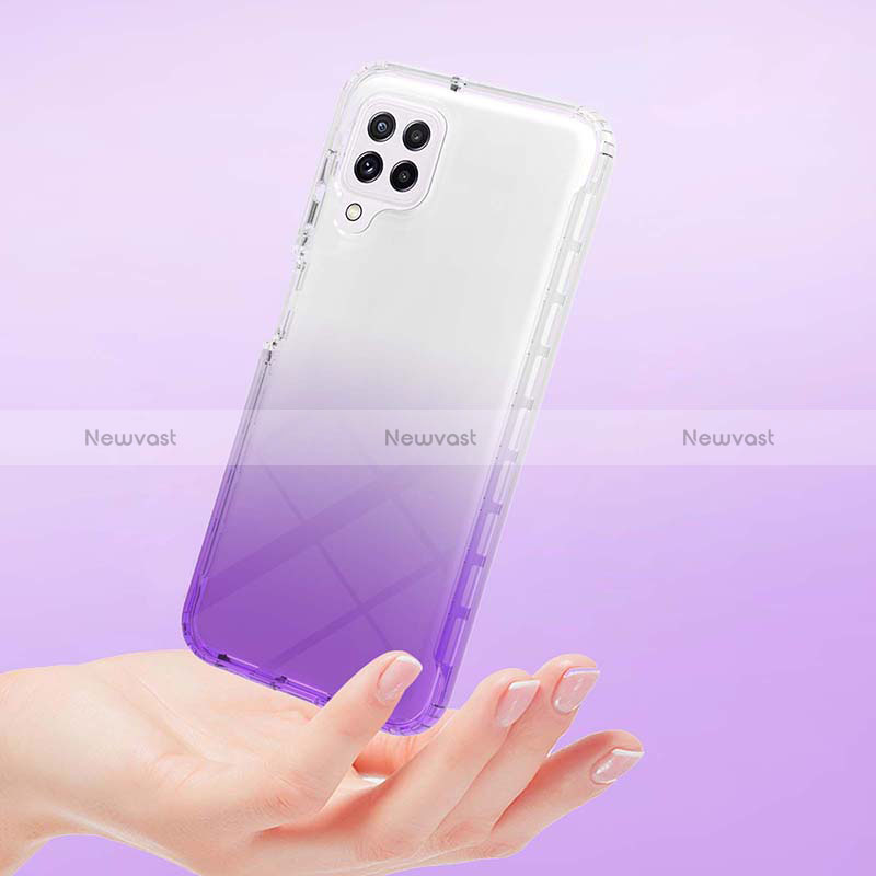 Ultra-thin Transparent Gel Gradient Soft Matte Finish Front and Back Case 360 Degrees Cover ZJ2 for Samsung Galaxy A22 4G
