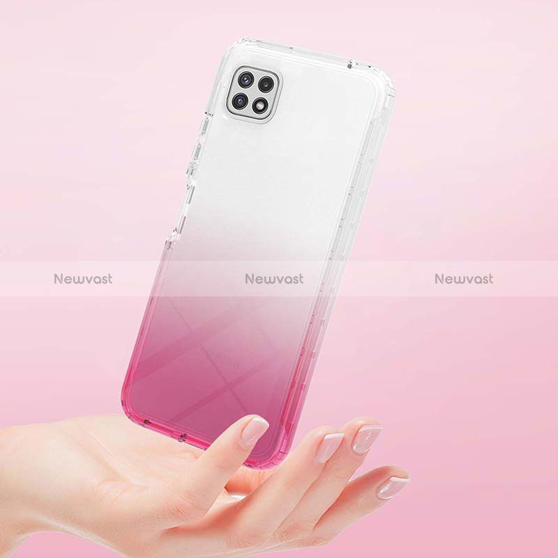 Ultra-thin Transparent Gel Gradient Soft Matte Finish Front and Back Case 360 Degrees Cover ZJ2 for Samsung Galaxy A22 5G