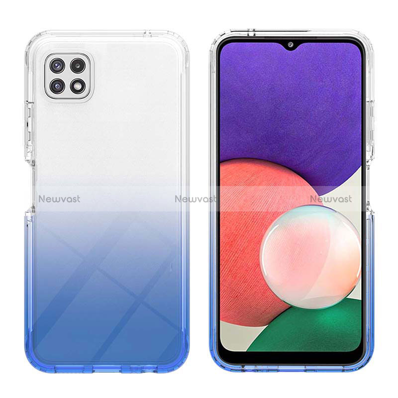 Ultra-thin Transparent Gel Gradient Soft Matte Finish Front and Back Case 360 Degrees Cover ZJ2 for Samsung Galaxy A22 5G
