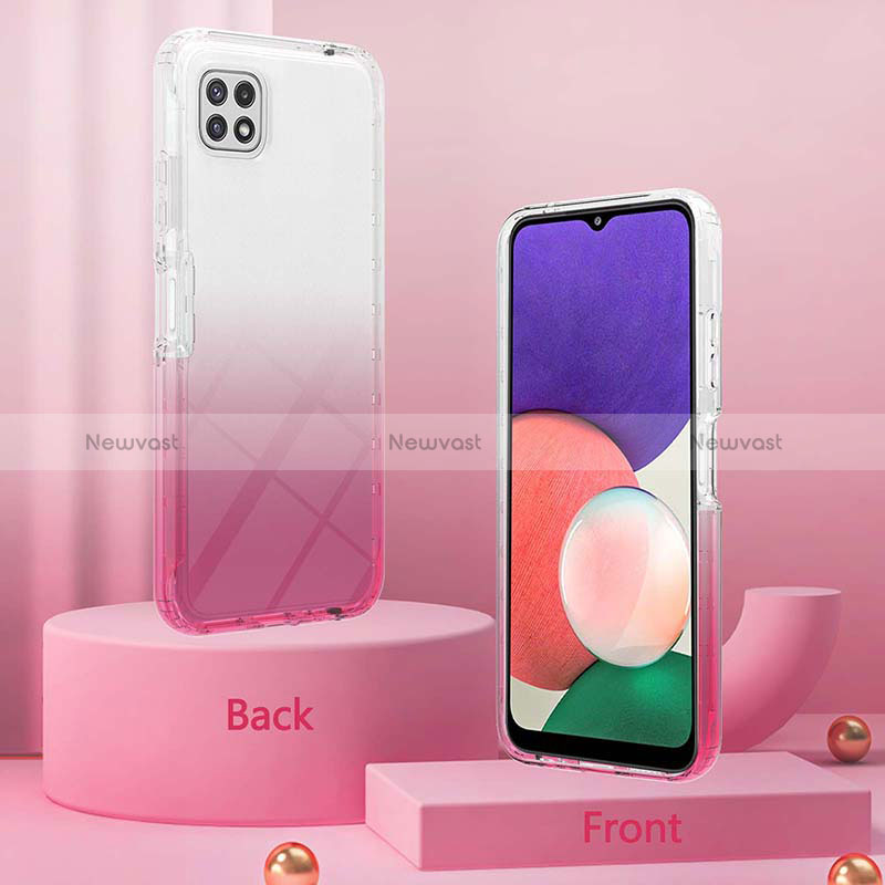 Ultra-thin Transparent Gel Gradient Soft Matte Finish Front and Back Case 360 Degrees Cover ZJ2 for Samsung Galaxy A22 5G