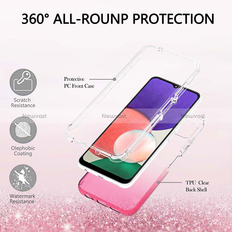 Ultra-thin Transparent Gel Gradient Soft Matte Finish Front and Back Case 360 Degrees Cover ZJ2 for Samsung Galaxy A22 5G