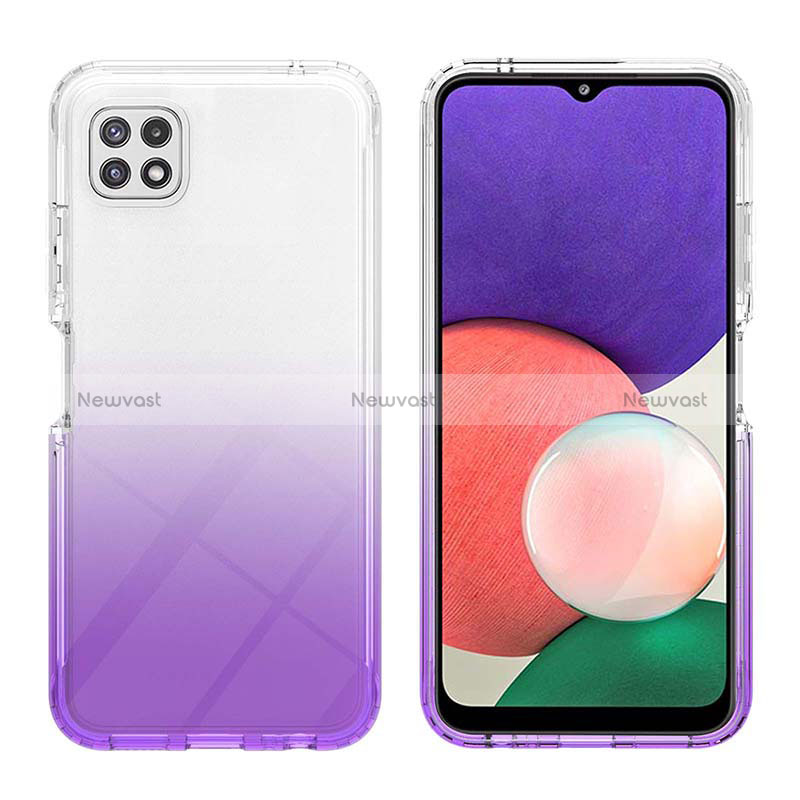 Ultra-thin Transparent Gel Gradient Soft Matte Finish Front and Back Case 360 Degrees Cover ZJ2 for Samsung Galaxy A22s 5G