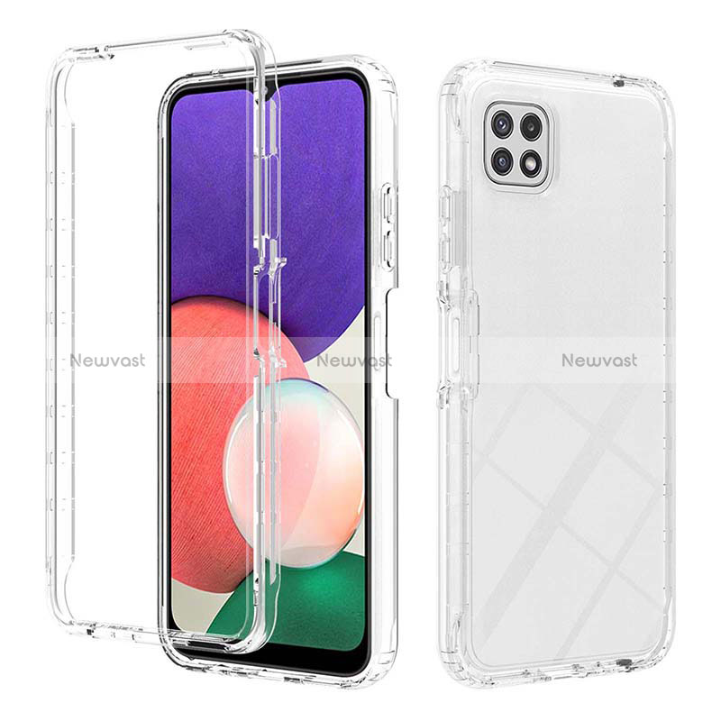 Ultra-thin Transparent Gel Gradient Soft Matte Finish Front and Back Case 360 Degrees Cover ZJ2 for Samsung Galaxy A22s 5G Clear