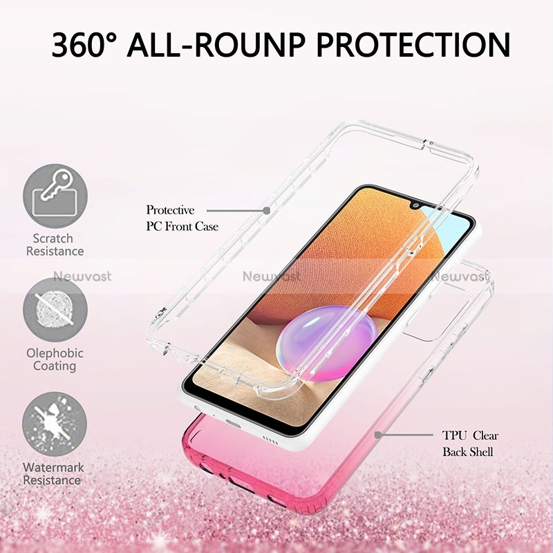 Ultra-thin Transparent Gel Gradient Soft Matte Finish Front and Back Case 360 Degrees Cover ZJ2 for Samsung Galaxy A32 4G