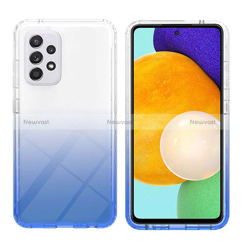 Ultra-thin Transparent Gel Gradient Soft Matte Finish Front and Back Case 360 Degrees Cover ZJ2 for Samsung Galaxy A52 4G