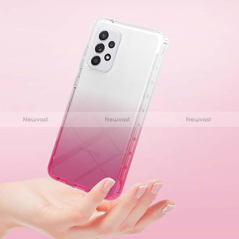 Ultra-thin Transparent Gel Gradient Soft Matte Finish Front and Back Case 360 Degrees Cover ZJ2 for Samsung Galaxy A52 4G