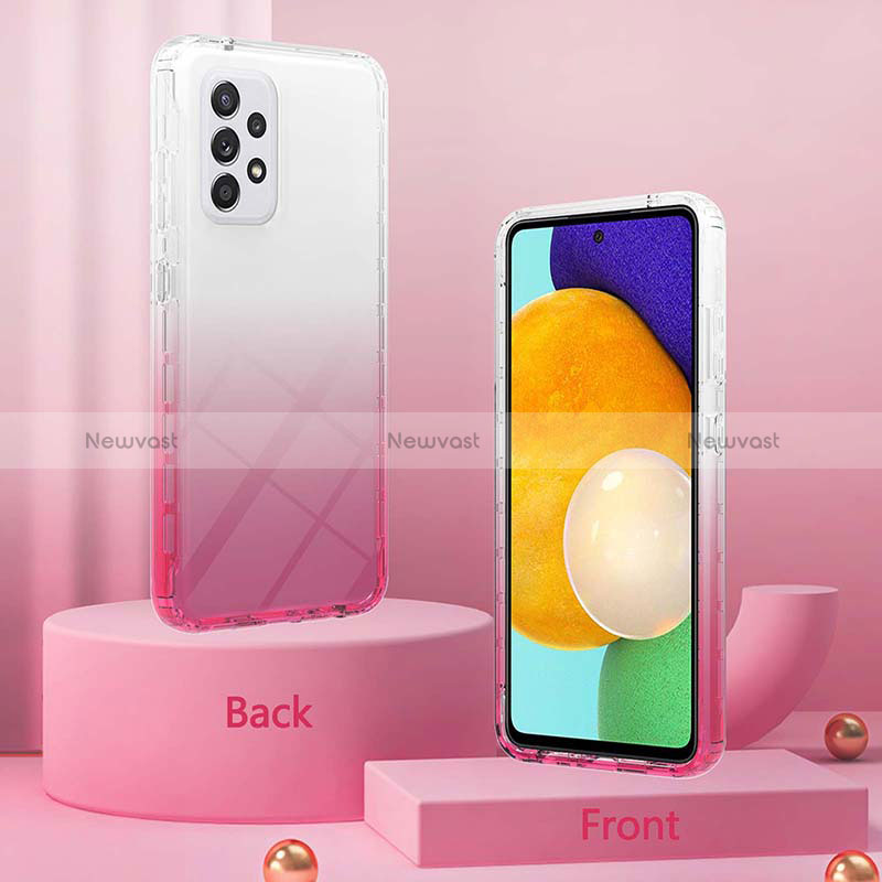 Ultra-thin Transparent Gel Gradient Soft Matte Finish Front and Back Case 360 Degrees Cover ZJ2 for Samsung Galaxy A52 4G