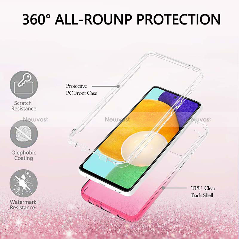 Ultra-thin Transparent Gel Gradient Soft Matte Finish Front and Back Case 360 Degrees Cover ZJ2 for Samsung Galaxy A52 4G