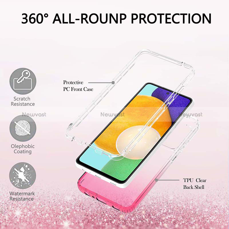 Ultra-thin Transparent Gel Gradient Soft Matte Finish Front and Back Case 360 Degrees Cover ZJ2 for Samsung Galaxy A52s 5G