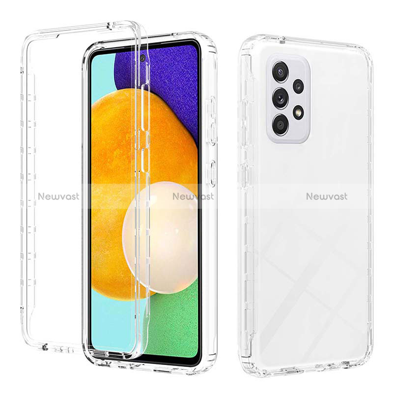 Ultra-thin Transparent Gel Gradient Soft Matte Finish Front and Back Case 360 Degrees Cover ZJ2 for Samsung Galaxy A52s 5G Clear