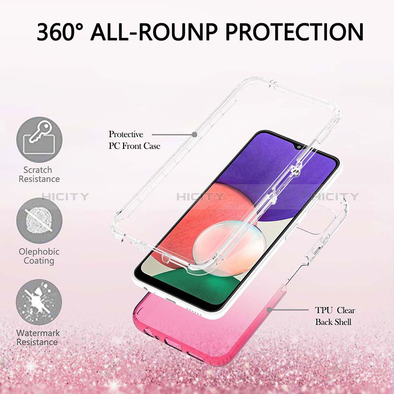 Ultra-thin Transparent Gel Gradient Soft Matte Finish Front and Back Case 360 Degrees Cover ZJ2 for Samsung Galaxy F42 5G