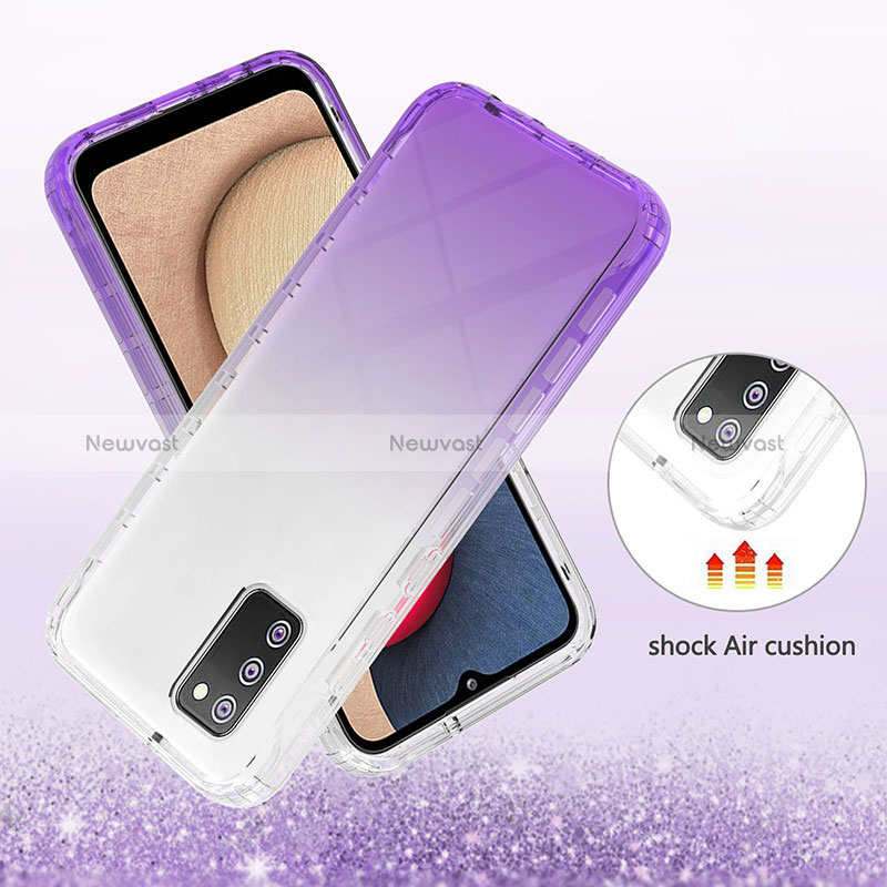 Ultra-thin Transparent Gel Gradient Soft Matte Finish Front and Back Case 360 Degrees Cover ZJ2 for Samsung Galaxy M02s