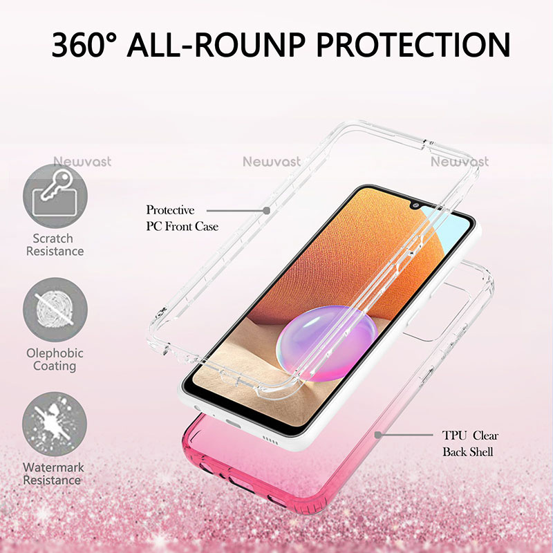 Ultra-thin Transparent Gel Gradient Soft Matte Finish Front and Back Case 360 Degrees Cover ZJ2 for Samsung Galaxy M32 5G