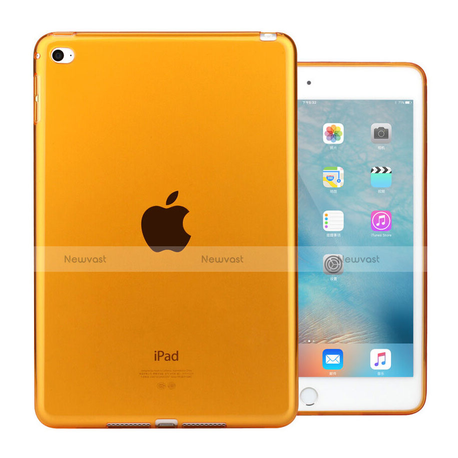 Ultra-thin Transparent Gel Soft Case for Apple iPad Mini 4 Orange