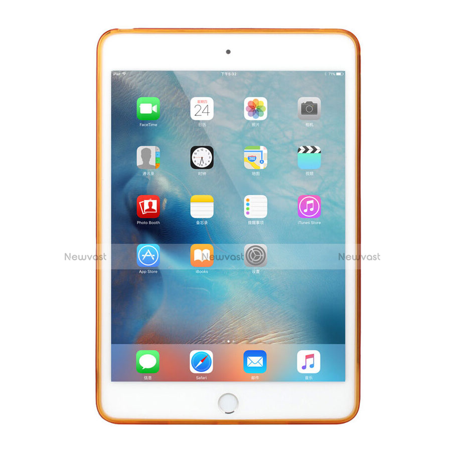 Ultra-thin Transparent Gel Soft Case for Apple iPad Mini 4 Orange