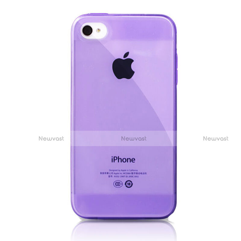 Ultra-thin Transparent Gel Soft Case for Apple iPhone 4S Purple