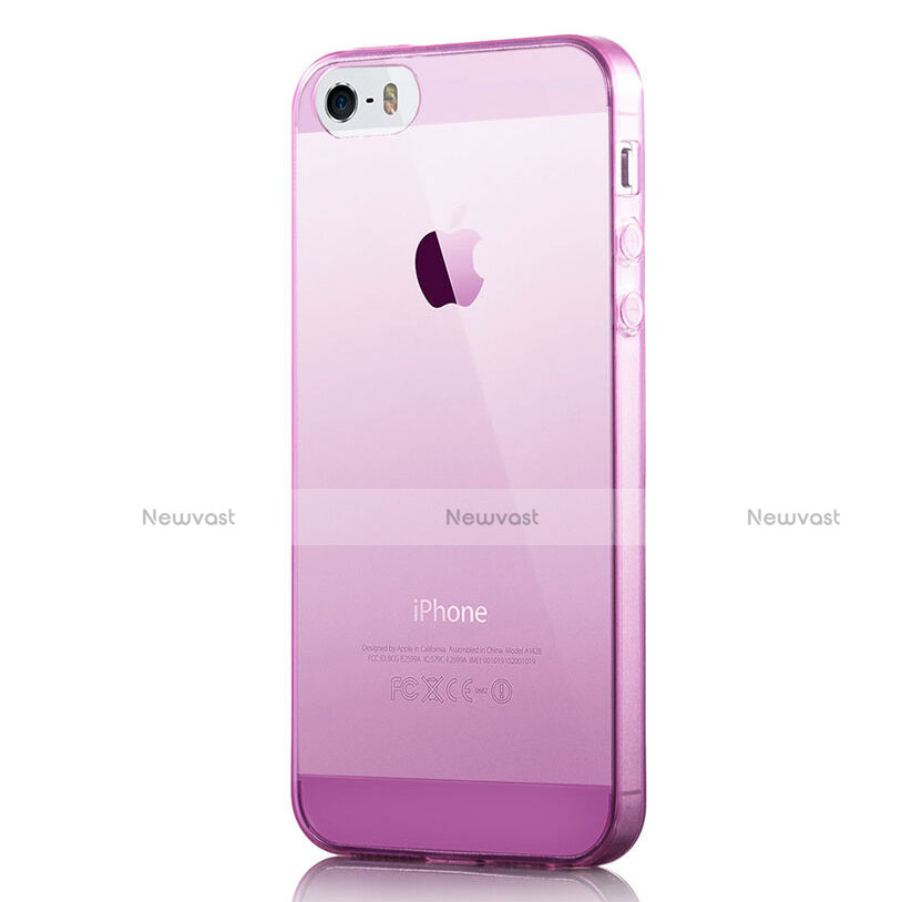 Ultra-thin Transparent Gel Soft Case for Apple iPhone 5 Hot Pink