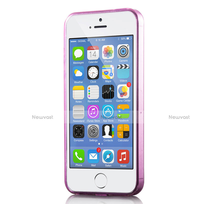 Ultra-thin Transparent Gel Soft Case for Apple iPhone 5 Hot Pink