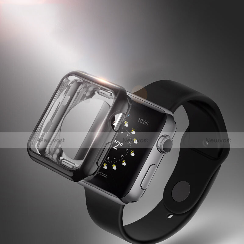 Ultra-thin Transparent Gel Soft Case for Apple iWatch 38mm Black