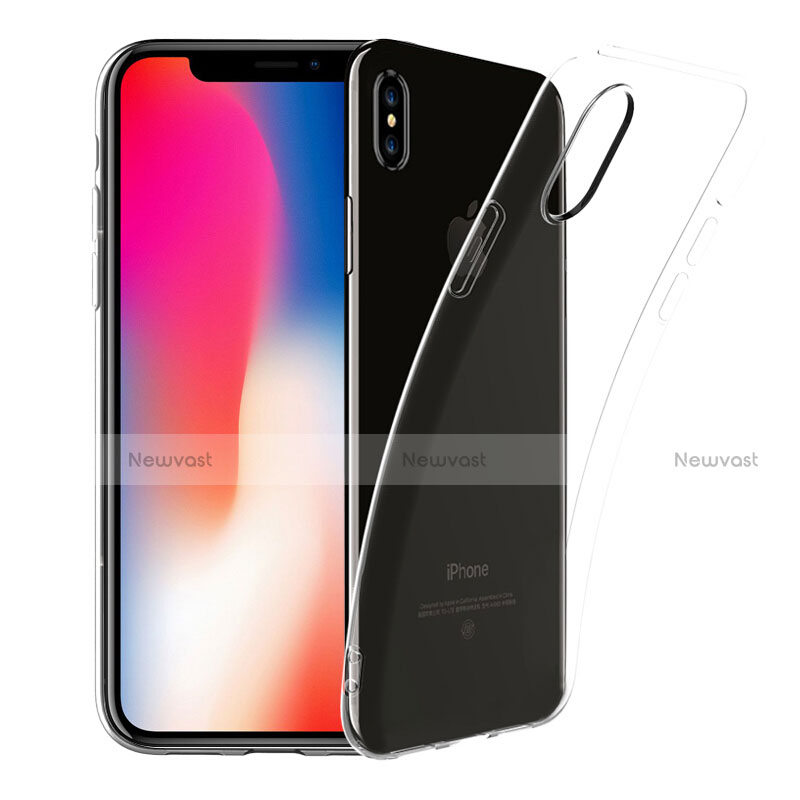 Ultra-thin Transparent Gel Soft Case with Screen Protector for Apple iPhone X Clear