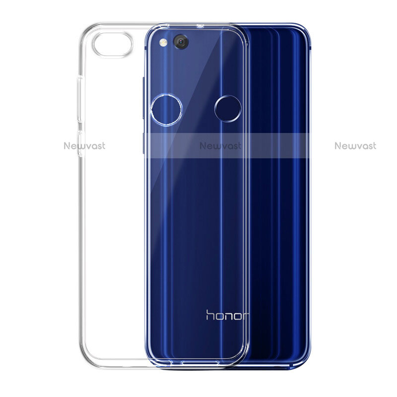 Ultra-thin Transparent Gel Soft Case with Screen Protector for Huawei Honor 8 Lite Blue