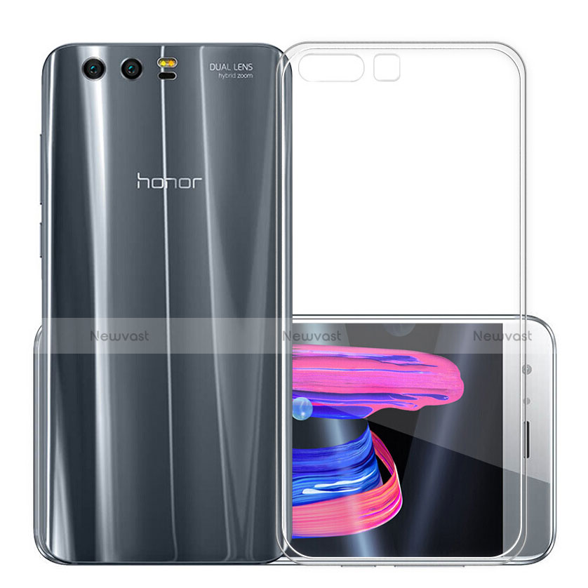 Ultra-thin Transparent Gel Soft Case with Screen Protector for Huawei Honor 9 Gray