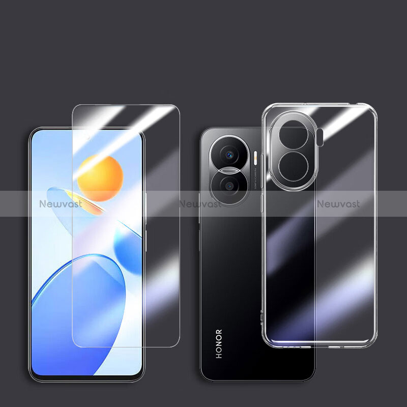 Ultra-thin Transparent Gel Soft Case with Screen Protector for Huawei Honor X40i 5G Clear