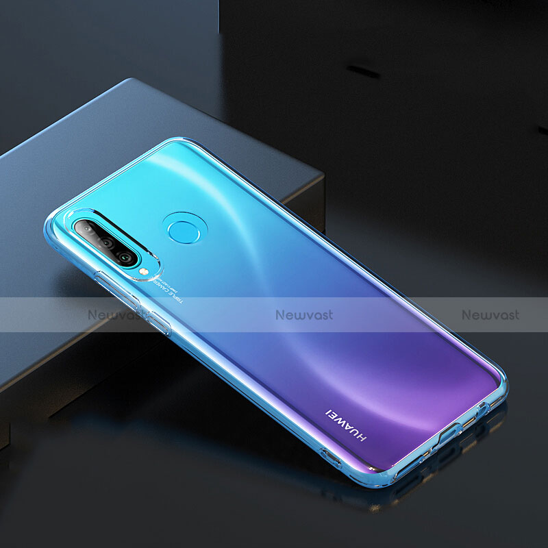 Ultra-thin Transparent Gel Soft Case with Screen Protector for Huawei P30 Lite Clear