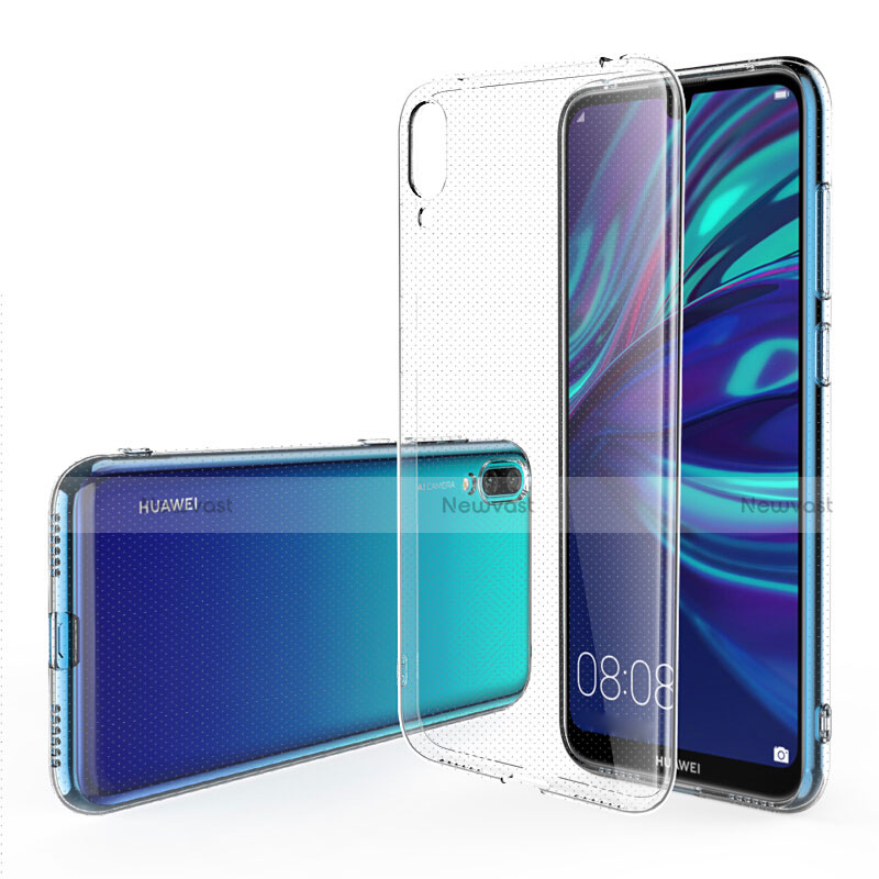 Ultra-thin Transparent Gel Soft Case with Screen Protector for Huawei Y7 (2019) Clear